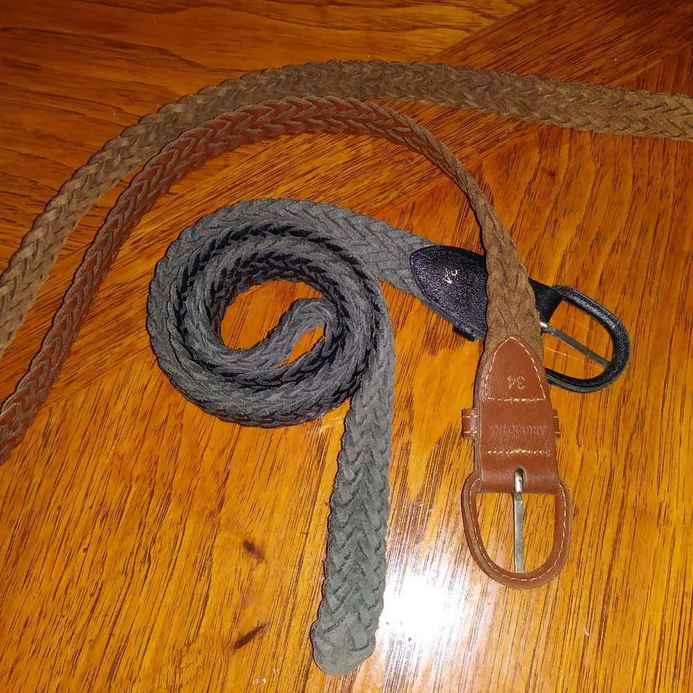 2 Argentina woven leather belts
